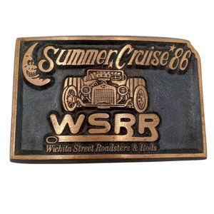 Summer Cruise 86 Belt Buckle Wichita KS Street Roadsters Rods WSRR 1986